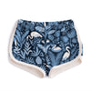 French Terry Shorts - Tropical Birds Navy