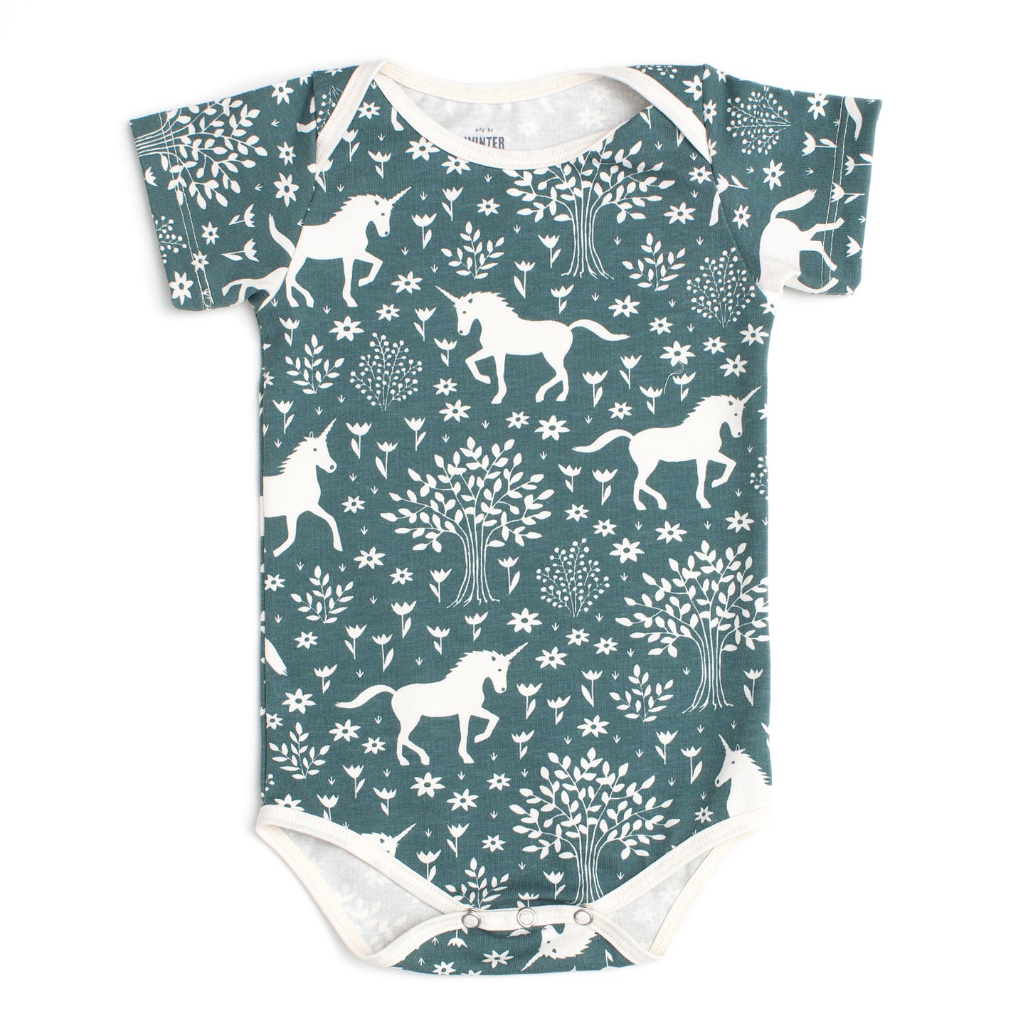 Short-Sleeve Snapsuit - Magical Forest Teal