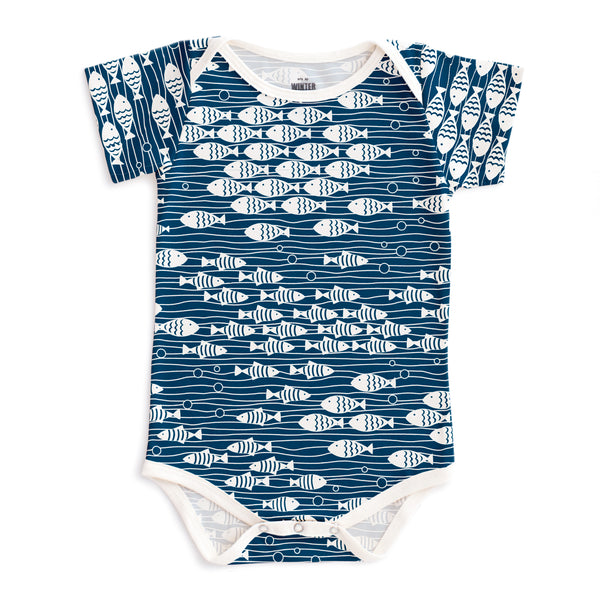 Short-Sleeve Snapsuit - Under The Sea Navy