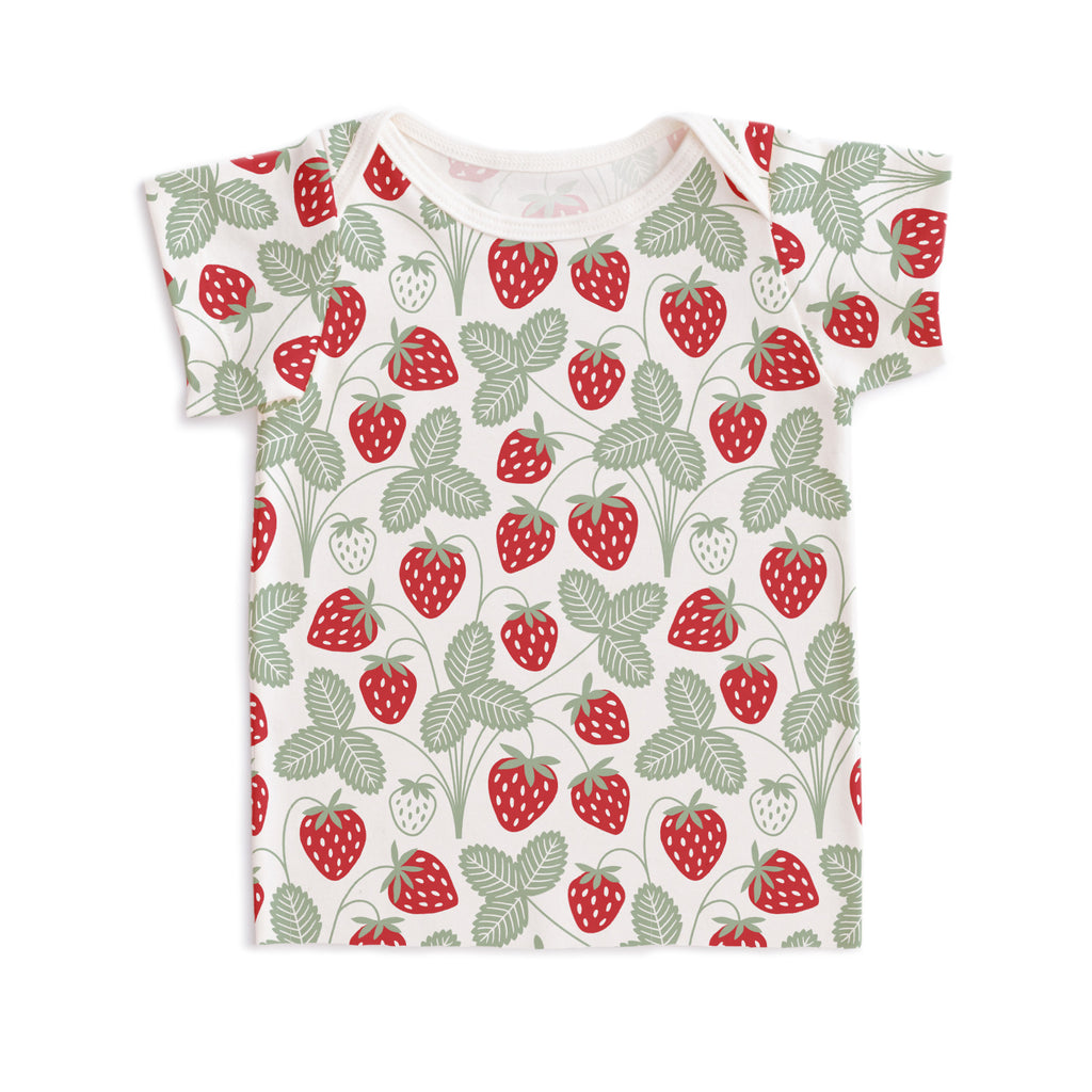 Short-Sleeve Lap Tee - Strawberries Red & Green