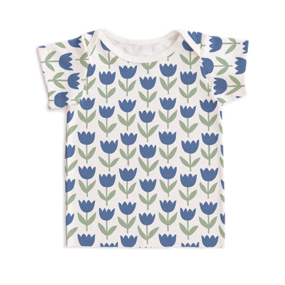 Short-Sleeve Lap Tee - Tulips Blue