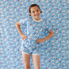 French Terry Shorts - Dino Dreams Blue