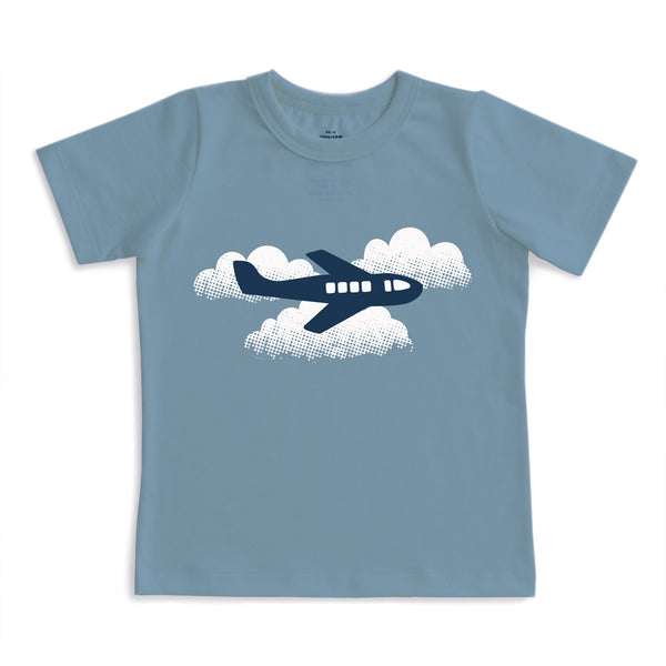 Short-Sleeve GRAPHIC Tee - Airplane Mountain Blue