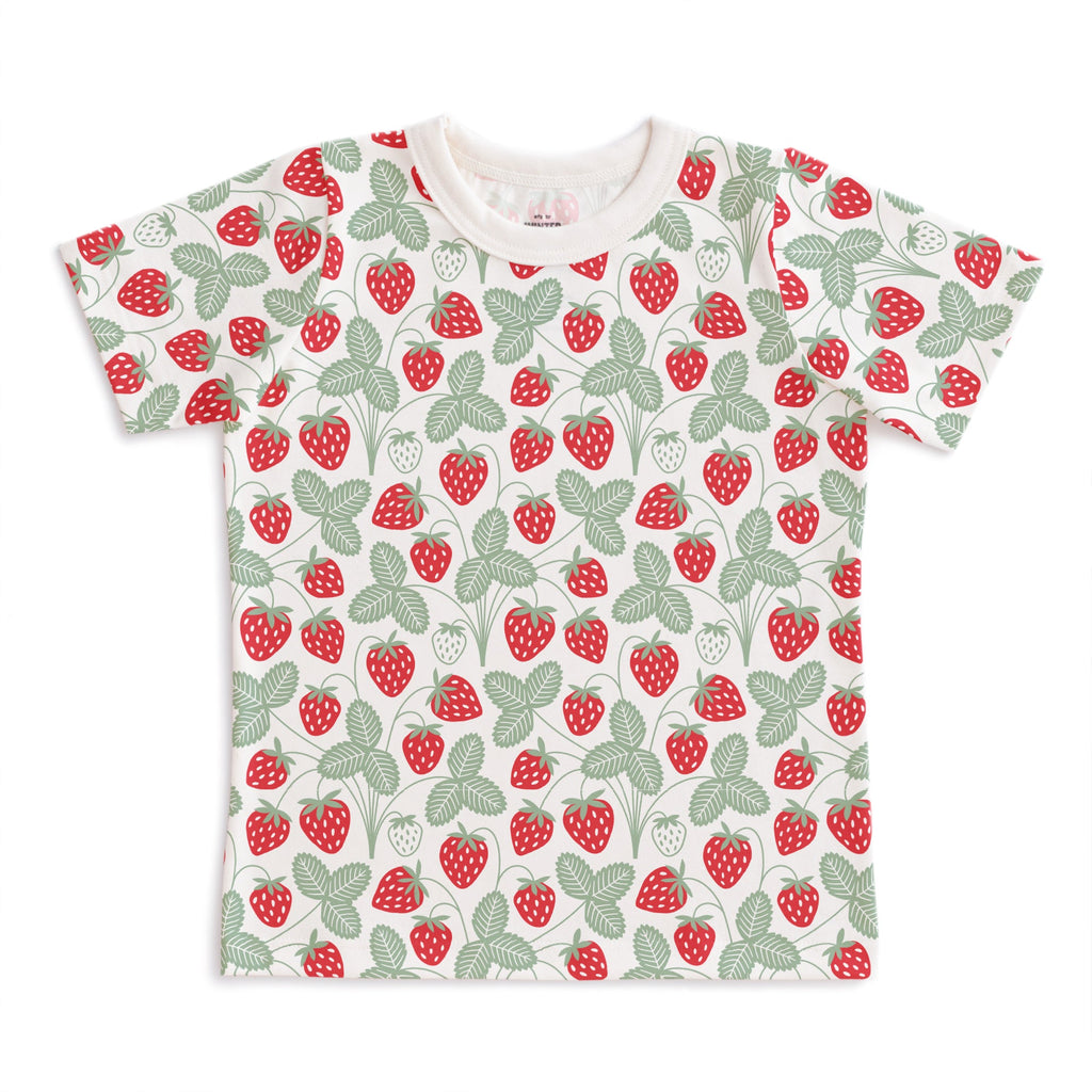 Short-Sleeve Tee - Strawberries Red & Green