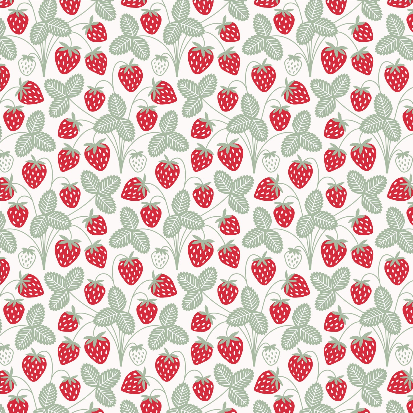 French Terry Blanket - Strawberries Red & Green