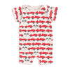 Summer Romper - Race Cars Red