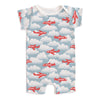Summer Romper - Airplanes Red & Blue