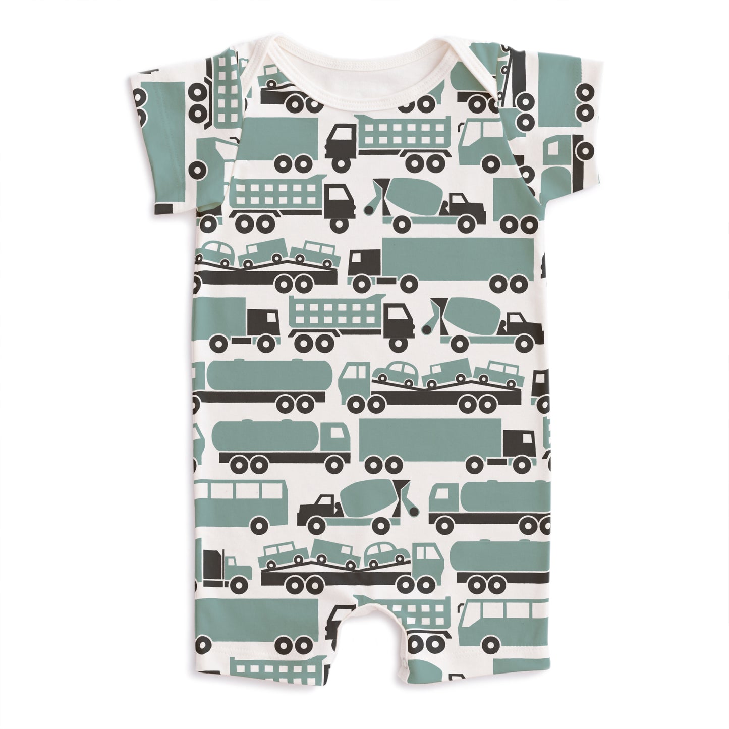 Summer Romper - Big Rigs Surf Blue