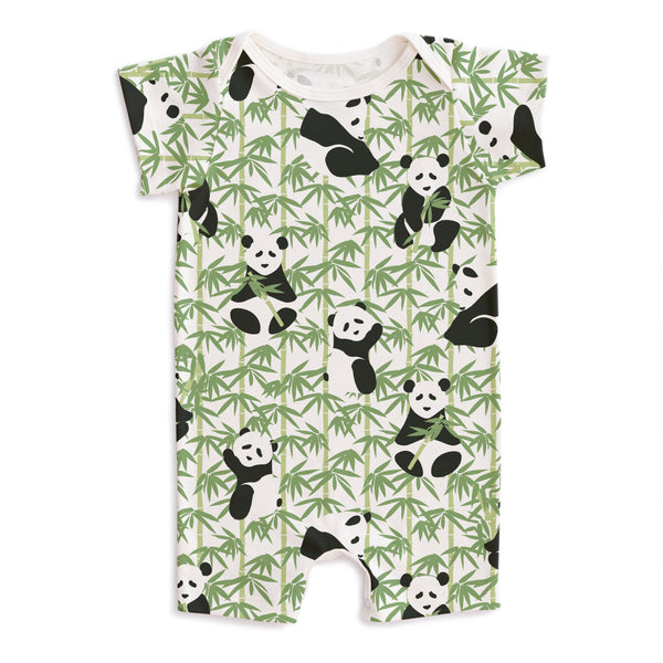 Summer Romper - Pandas Green