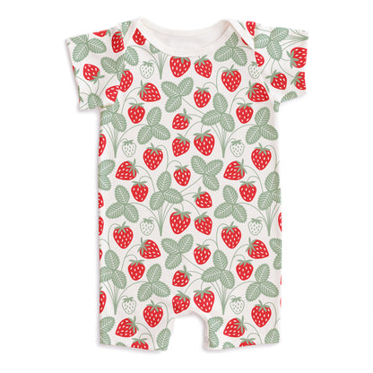 Summer Romper - Strawberries Red & Green