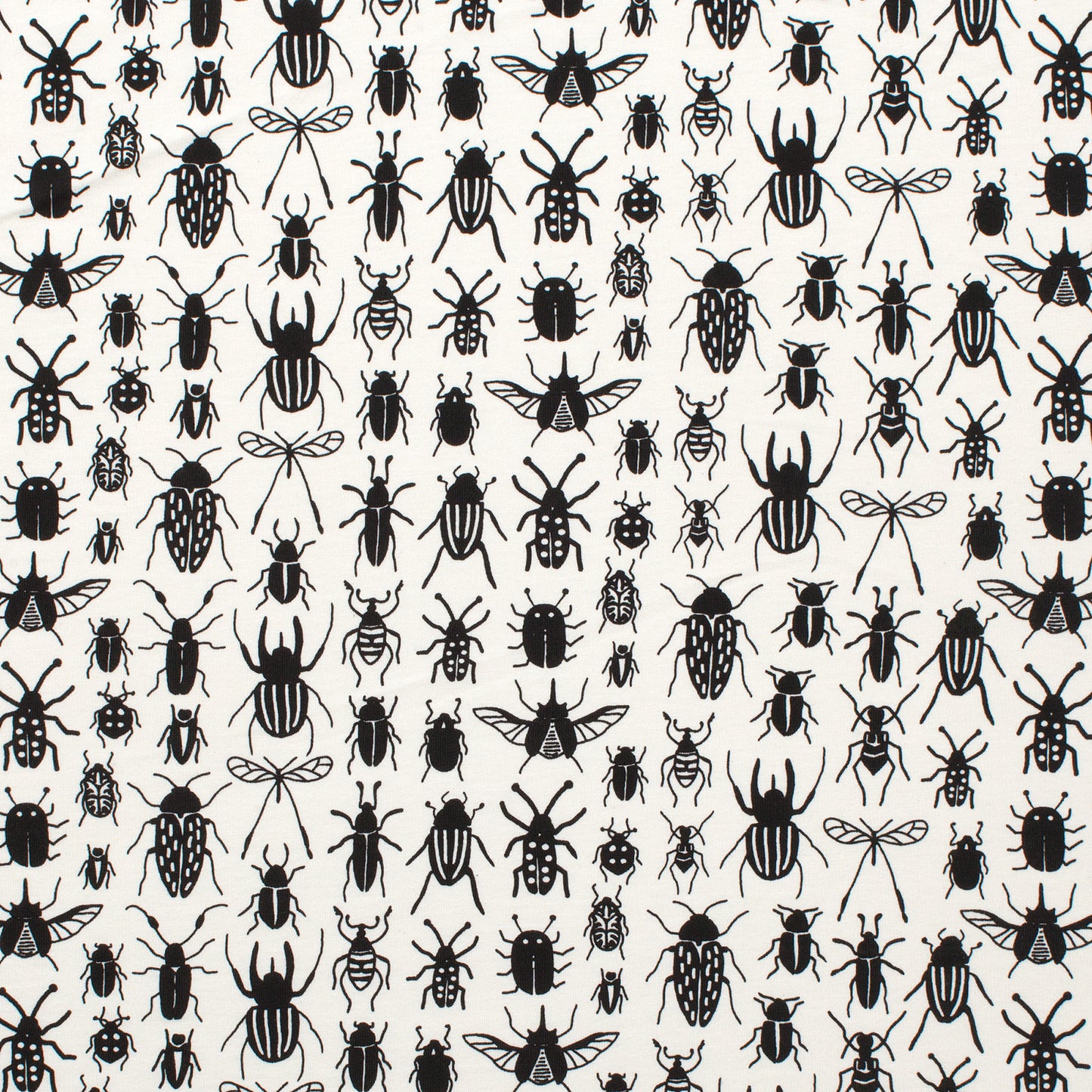Fitted Crib Sheet - Bug Collection Black