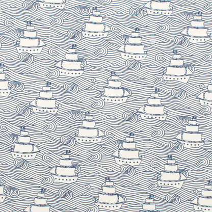 Fitted Crib Sheet - High Seas Navy
