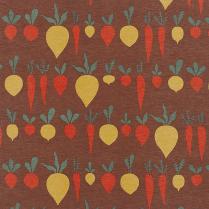 Fitted Crib Sheet - Root Vegetables Chestnut