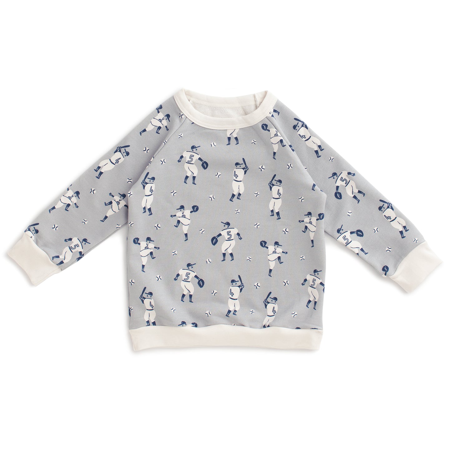 Sweatshirt - Baseball Grey & Midnight Blue