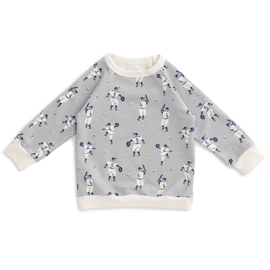 Sweatshirt - Baseball Grey & Midnight Blue