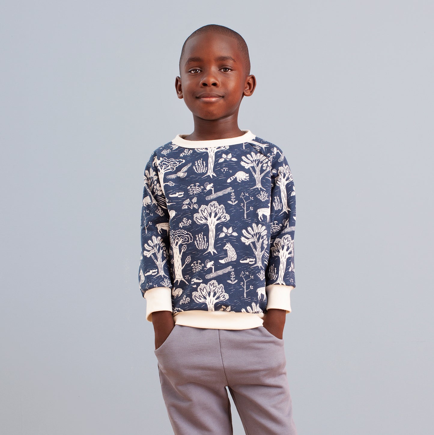 Sweatshirt - Baseball Grey & Midnight Blue