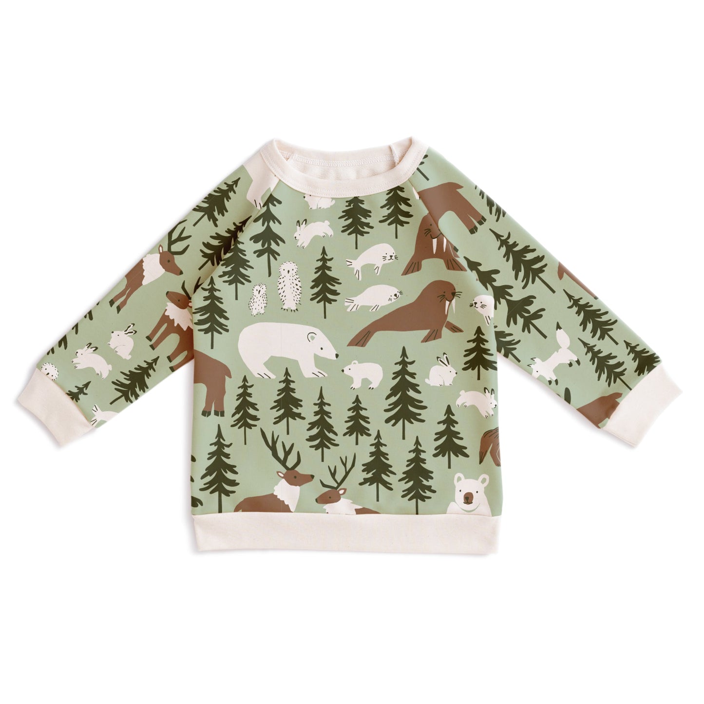 Sweatshirt - Northern Animals Pale Green