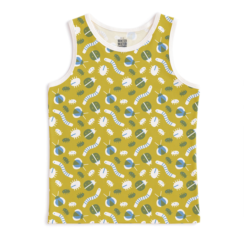 Tank Top - Busy Bugs Chartreuse & Blue