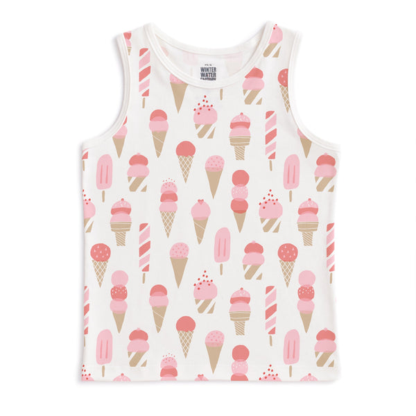Tank Top - Ice Cream Red & Pink