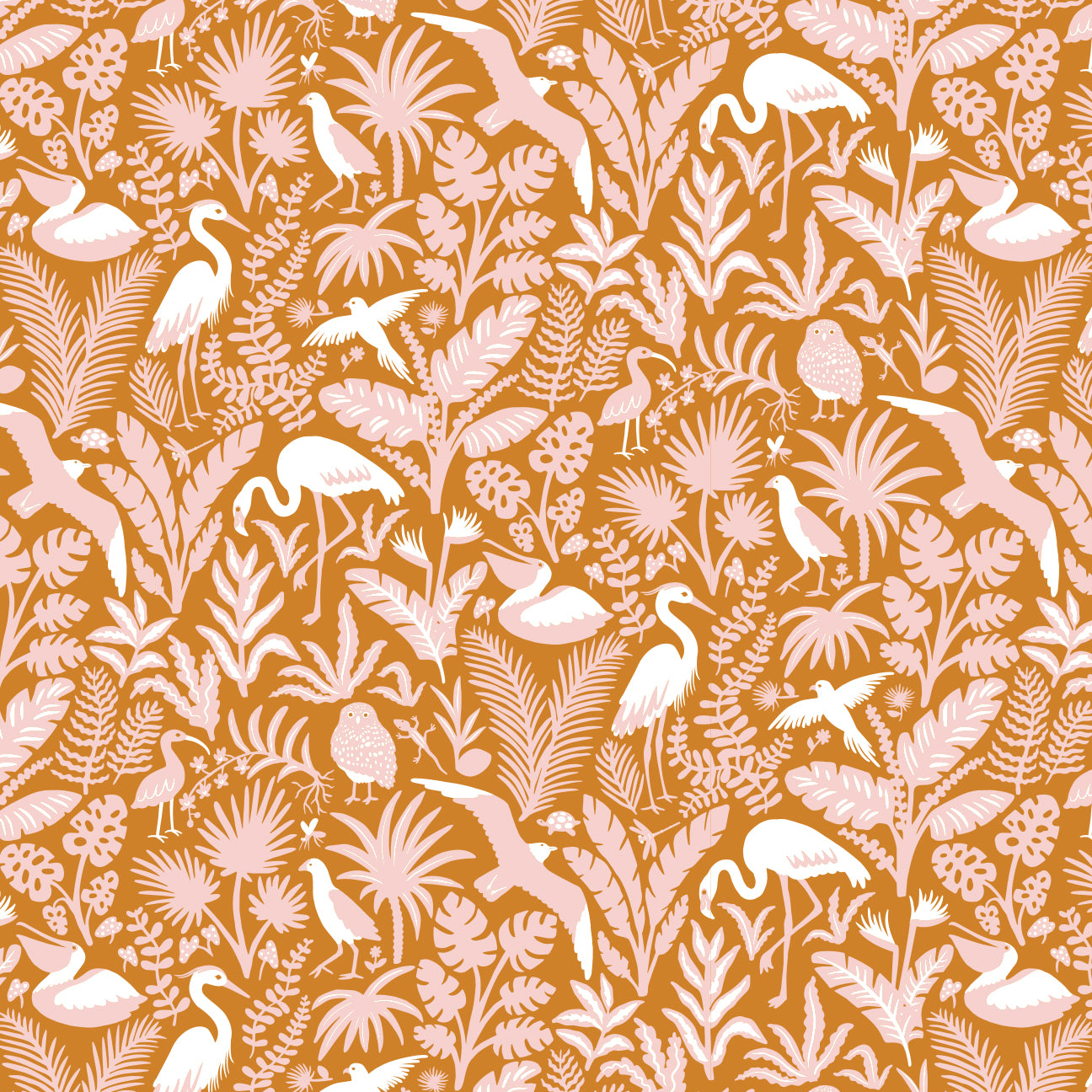 Short-Sleeve Snapsuit - Tropical Birds Gold