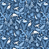 Fitted Crib Sheet - Tropical Birds Navy