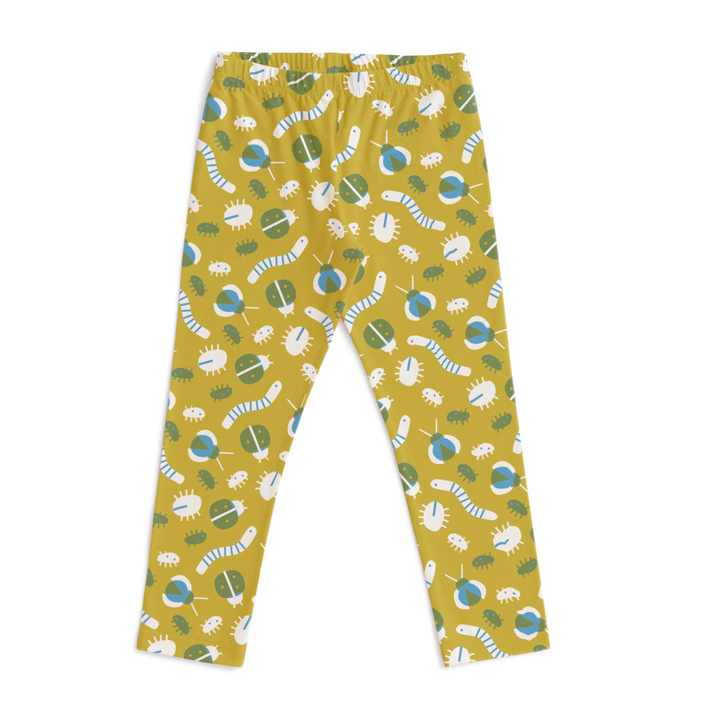 Leggings - Busy Bugs Chartreuse & Blue