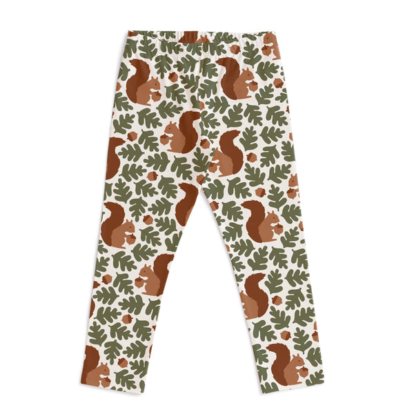 Baby Leggings - Squirrels Forest Green