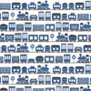 Fitted Crib Sheet - Trains Blue