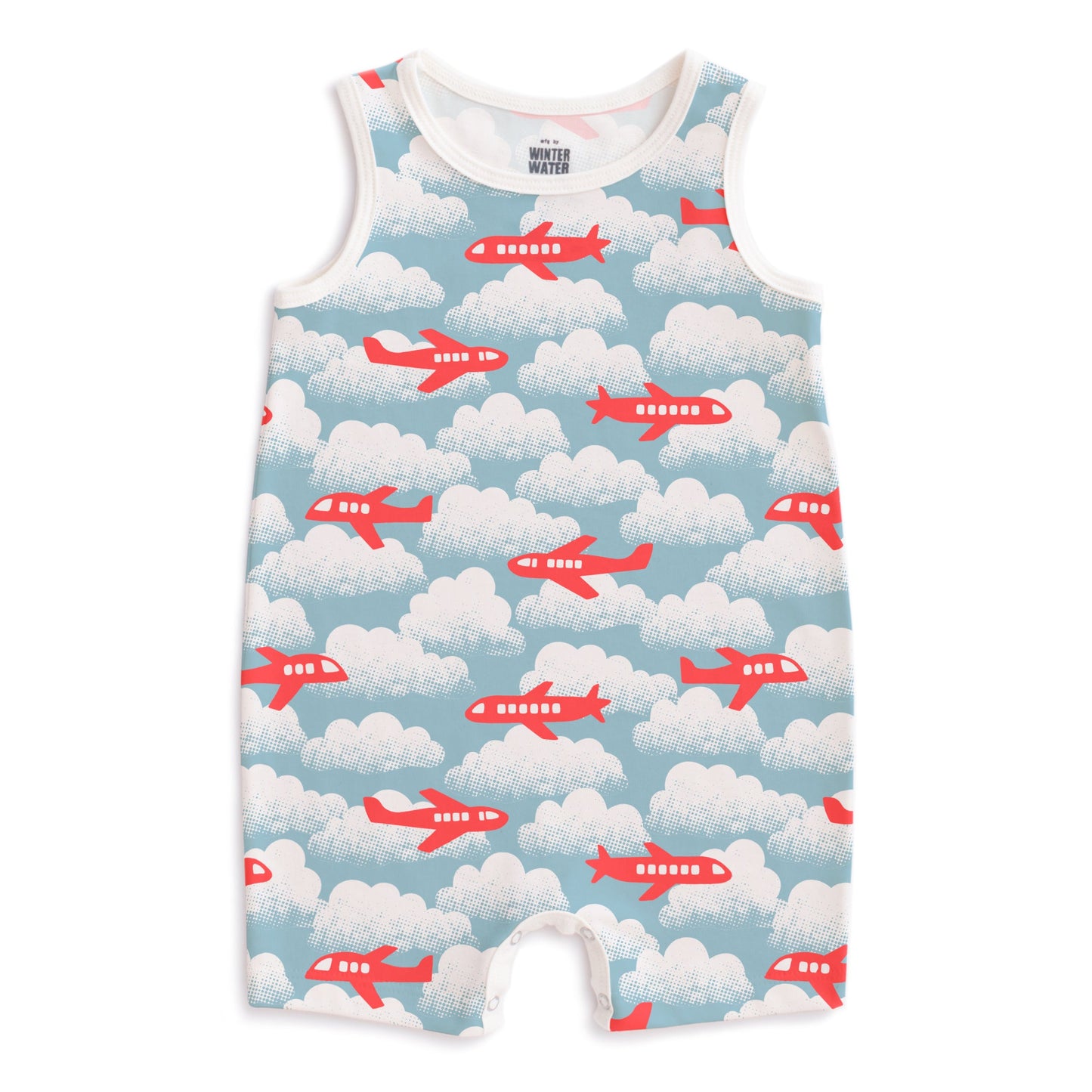Tank Top Romper - Airplanes Red & Blue