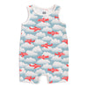 Tank Top Romper - Airplanes Red & Blue