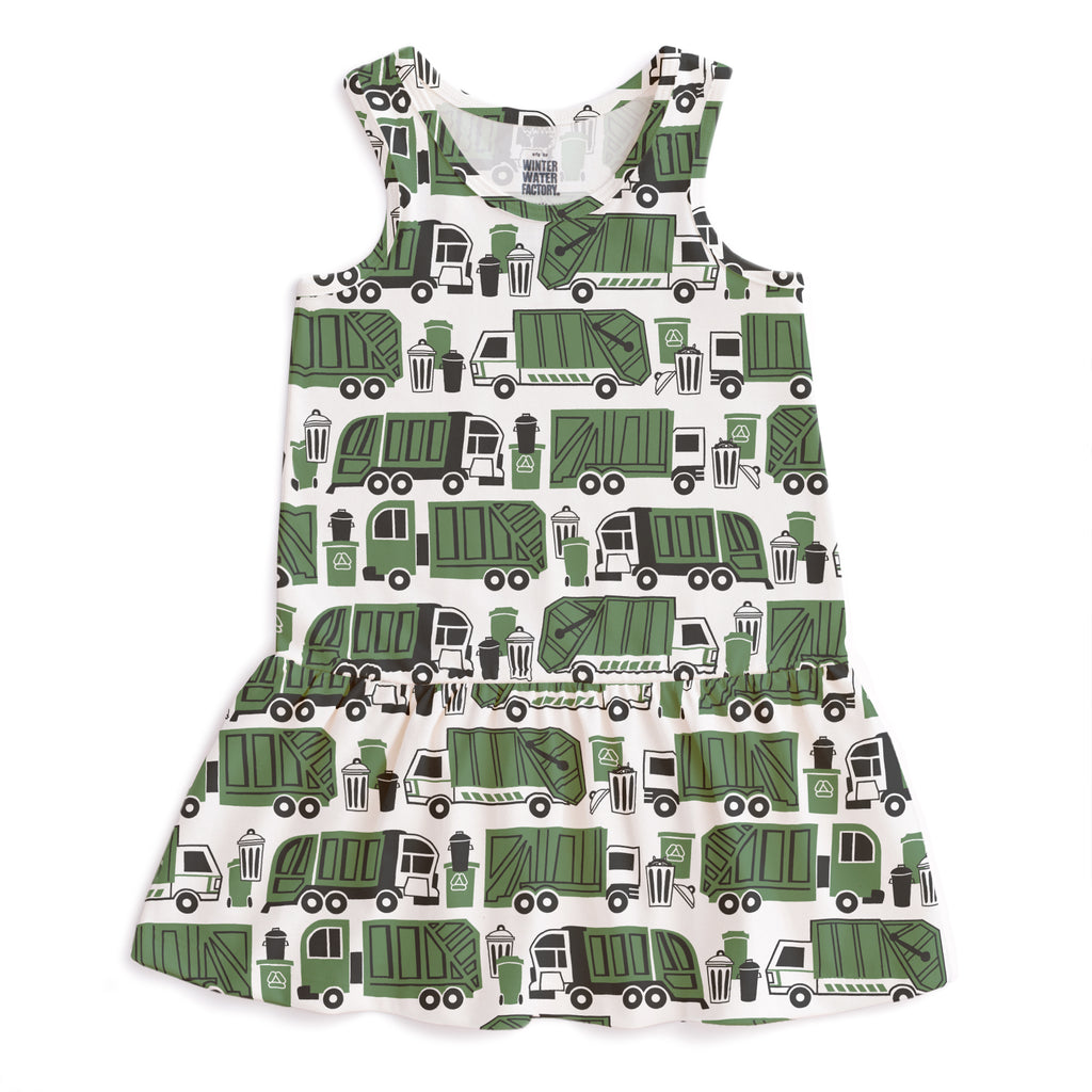 Valencia Dress - Garbage & Recycling Green