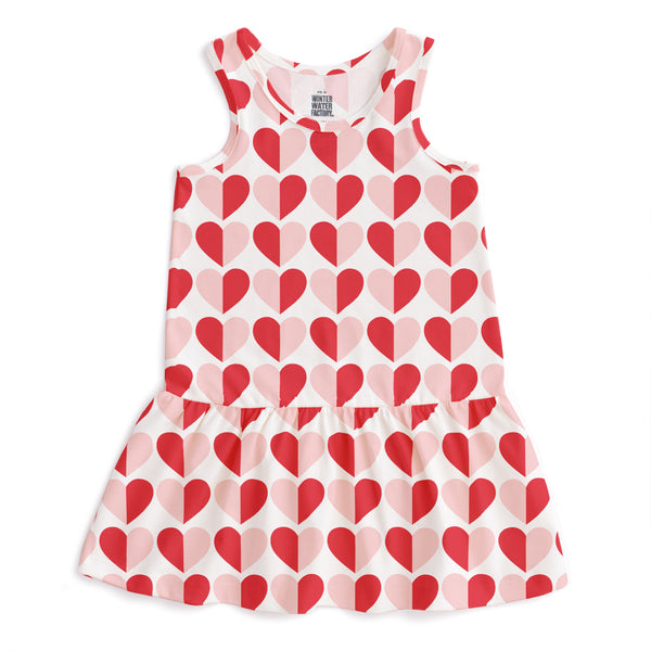 Valencia Dress - Hearts Red & Pink