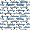 Fitted Crib Sheet - Vintage Cars Blue