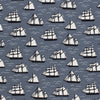 Short-Sleeve Tee - Vintage Sailboats Slate Blue & Black