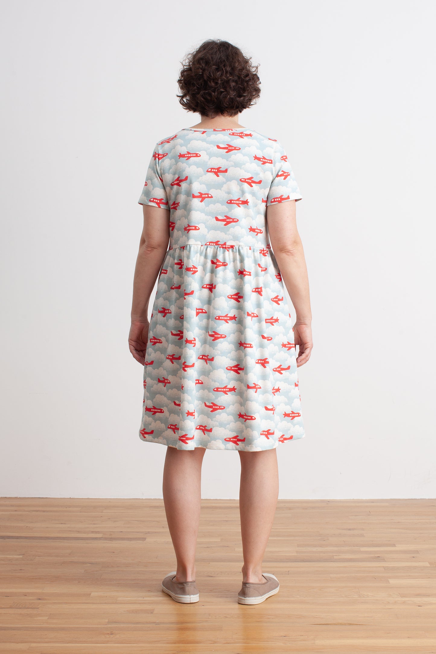 Women's Stockholm Dress - Airplanes Red & Blue