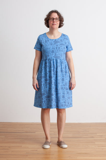 Women's Stockholm Dress - Garden Tools Blue